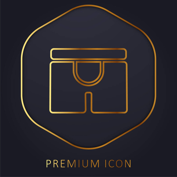 Boxers línea dorada logotipo premium o icono - Vector, imagen