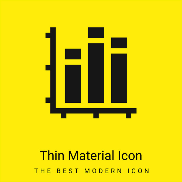 Graphique à barres icône minimale de matériau jaune vif - Vecteur, image