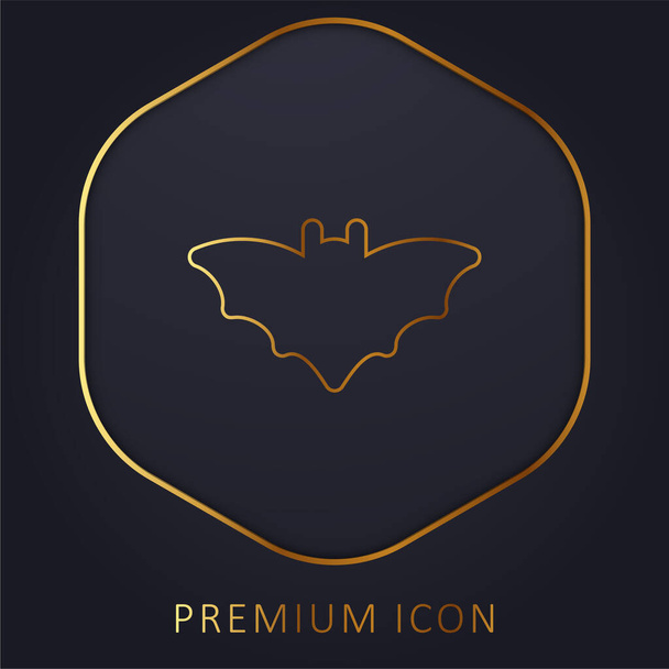 Bat línea dorada logotipo premium o icono - Vector, Imagen