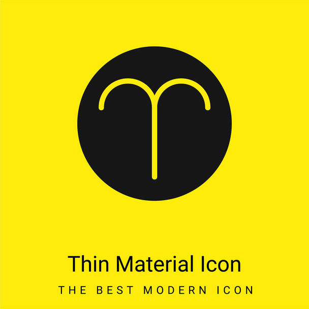 Baran minimalna jasnożółta ikona materiału - Wektor, obraz
