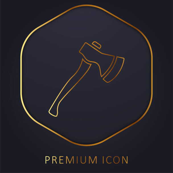 Axe golden line premium logo or icon - Vector, Image