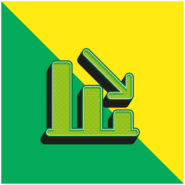 Análisis verde y amarillo moderno 3d vector icono logo - Vector, imagen