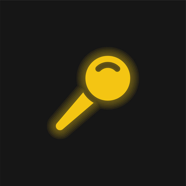 Big Pin yellow glowing neon icon - Vector, Image