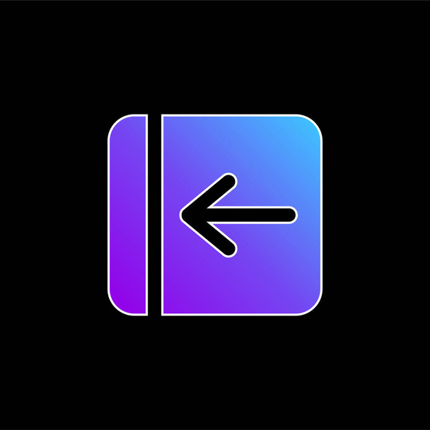 Seta traseira Botão quadrado sólido ícone de vetor gradiente azul - Vetor, Imagem