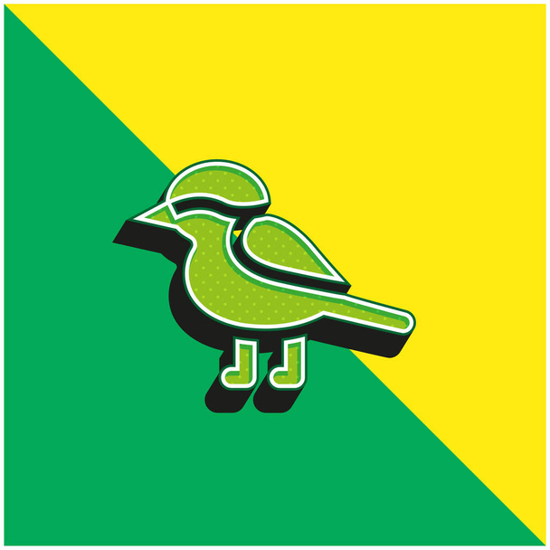 Vogel Groen en geel modern 3D vector icoon logo - Vector, afbeelding
