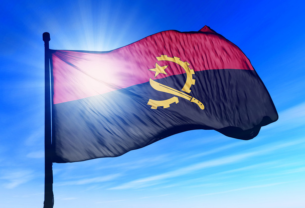 Angola flag waving on the wind - Photo, Image