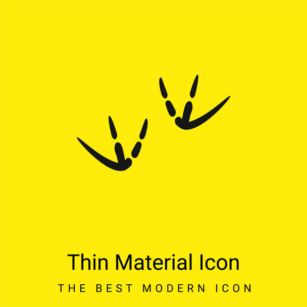 Pájaro imprime mínimo icono de material amarillo brillante - Vector, Imagen