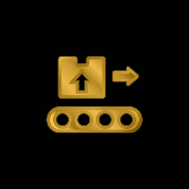 Box vergoldet metallisches Symbol oder Logo-Vektor - Vektor, Bild