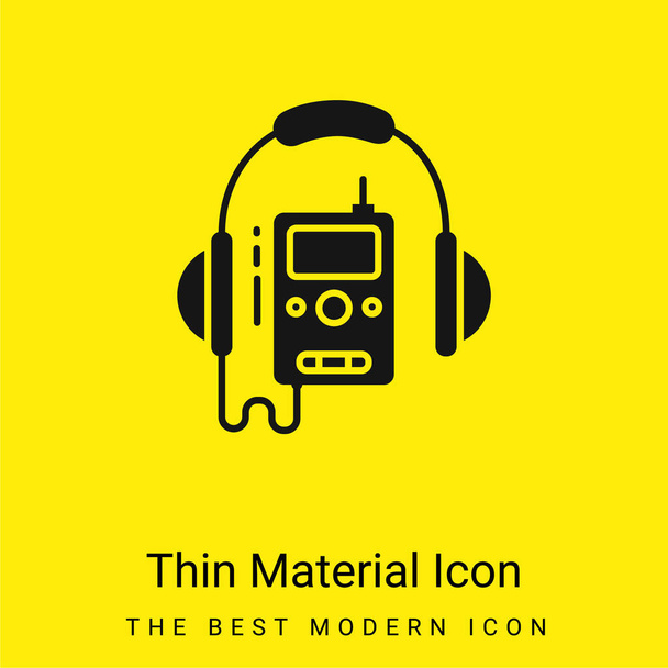 Audio Guide minimal bright yellow material icon - Vector, Image