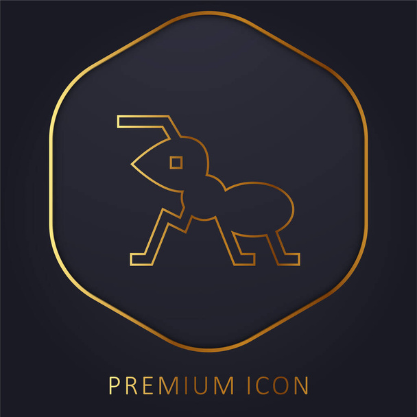 Ant línea dorada logotipo premium o icono - Vector, imagen