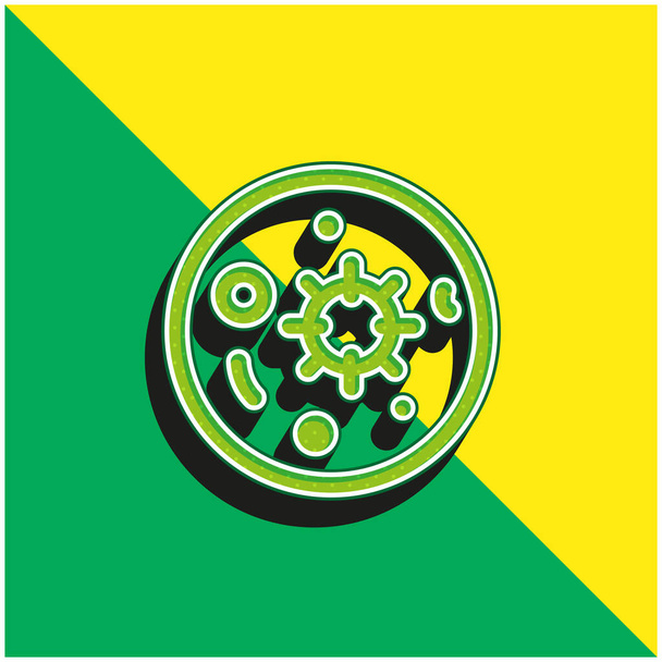 Bloedtest Groen en geel modern 3D vector pictogram logo - Vector, afbeelding