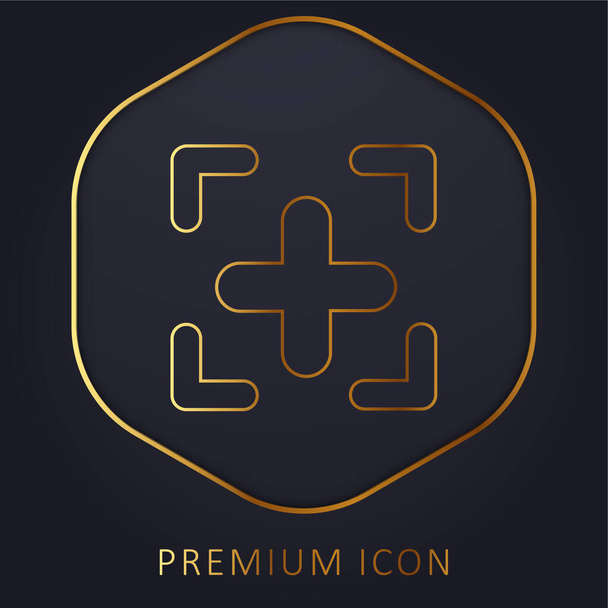Add Icon golden line premium logo or icon - Vector, Image