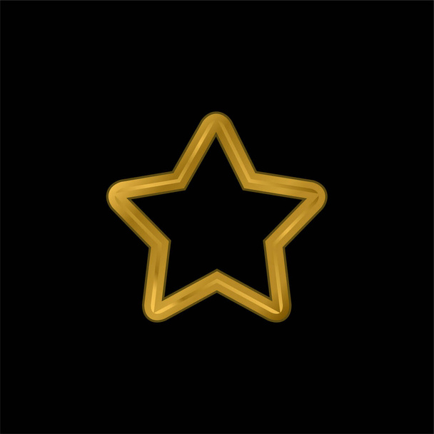 1 Star gold plated metalic icon or logo vector - Vector, Image