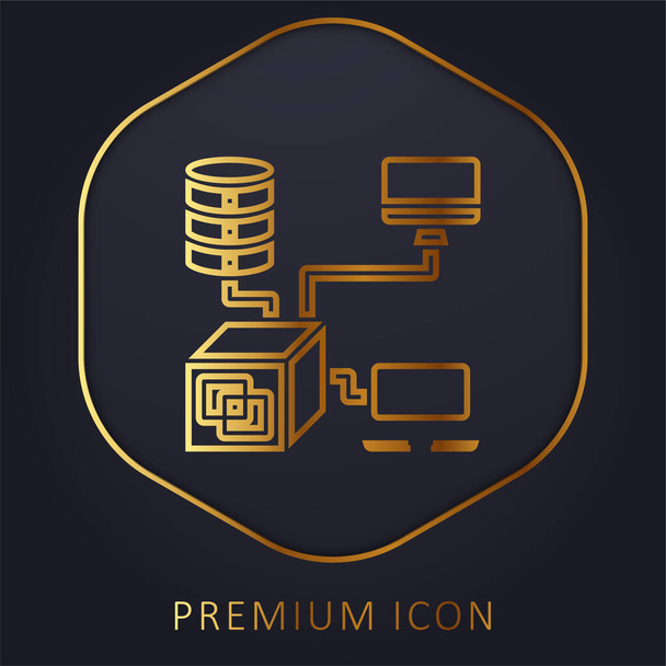 Програма Золота лінія преміум логотипу або піктограми
 - Вектор, зображення
