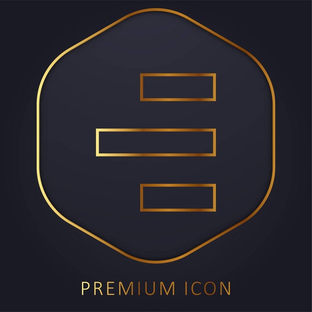 Alineación con el logotipo o icono premium de línea dorada del lado derecho - Vector, imagen
