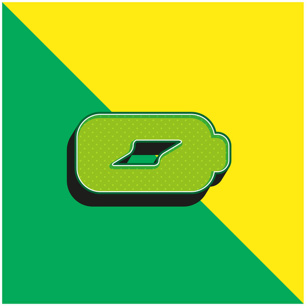Batería de carga verde y amarillo moderno vector 3d icono logotipo - Vector, Imagen