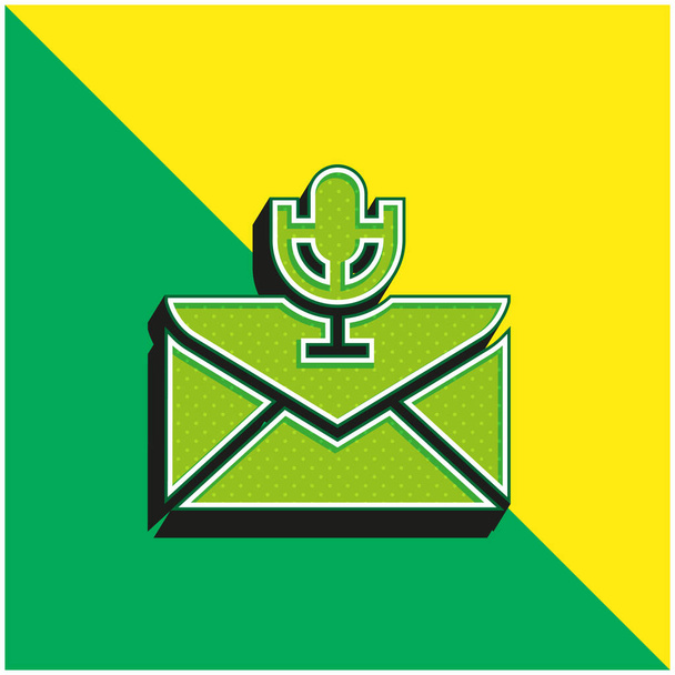 Audio Grünes und gelbes modernes 3D-Vektorsymbol-Logo - Vektor, Bild