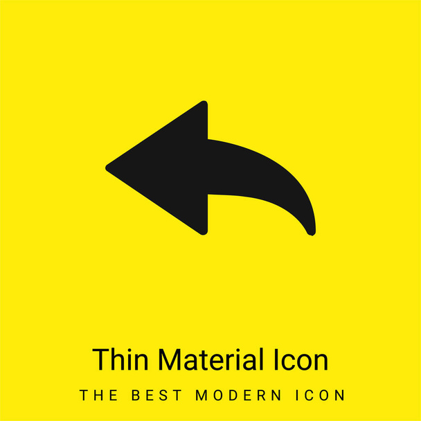 Freccia posteriore icona materiale giallo brillante minimo - Vettoriali, immagini