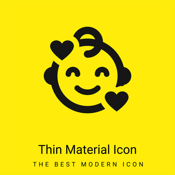Bambino icona materiale giallo brillante minimale - Vettoriali, immagini