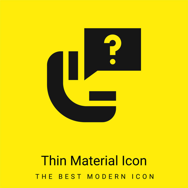 Pregunte mínimo icono de material amarillo brillante - Vector, Imagen
