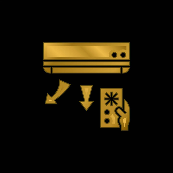 Klima altın kaplama metalik simge veya logo vektörü - Vektör, Görsel