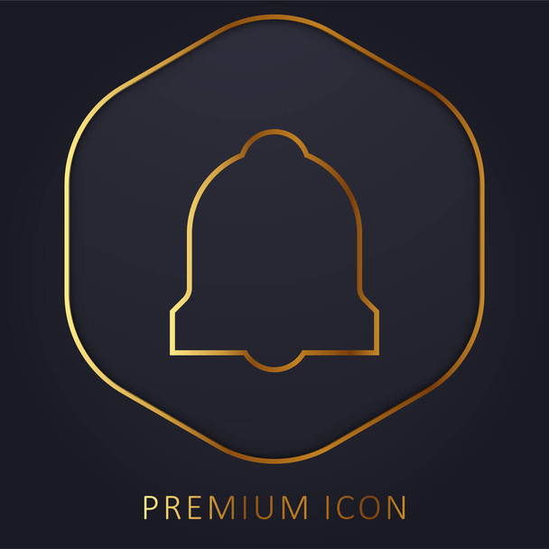 Alarma Bell línea dorada logotipo premium o icono - Vector, Imagen
