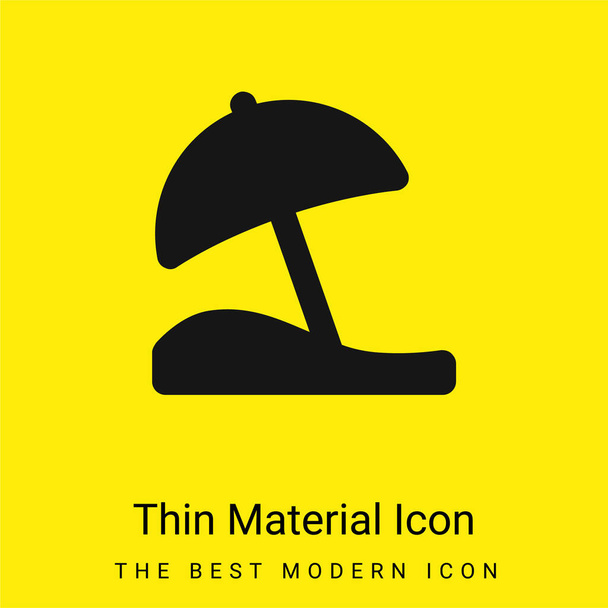 Guarda-chuva de praia ícone material amarelo brilhante mínimo - Vetor, Imagem