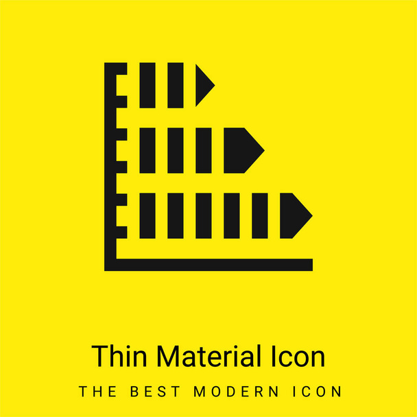 Bar Chart minimális fényes sárga anyag ikon - Vektor, kép