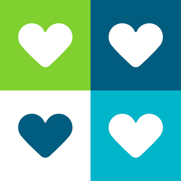 Black Heart Set d'icônes minimal quatre couleurs plates - Vecteur, image