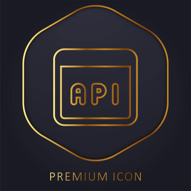 Aplicação linha dourada logotipo ou ícone premium - Vetor, Imagem