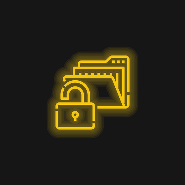 Access yellow glowing neon icon - Vector, Image