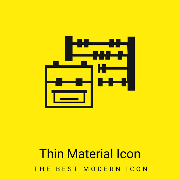 Backpack And Abacus minimal bright yellow material icon - Vector, Image