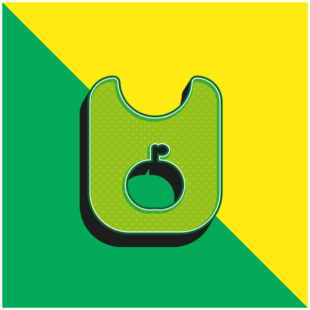 Bavoir Logo vectoriel 3d moderne vert et jaune - Vecteur, image
