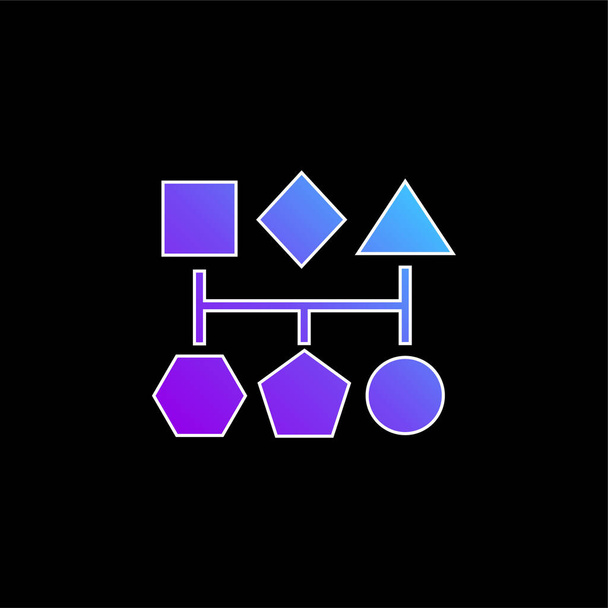 Black Geometric Shapes Graphic blue gradient vector icon - Vector, Image