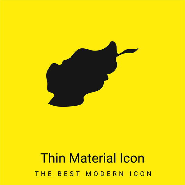 Afghanistan minimal bright yellow material icon - Vector, Image