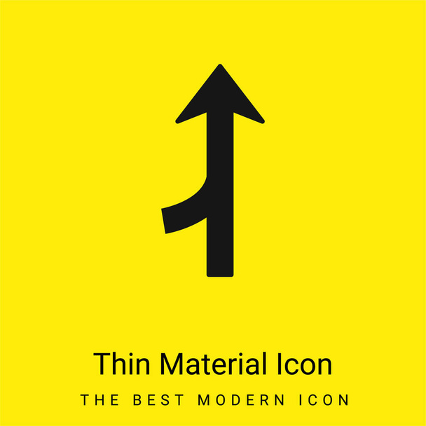 Freccia Fusione Simbolo minimo giallo brillante materiale icona - Vettoriali, immagini