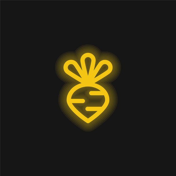 Beet yellow glowing neon icon - Vector, Image