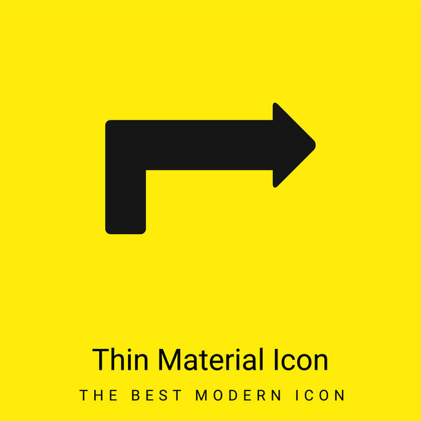 Flèche long angle pointant icône matérielle jaune vif minimale droite - Vecteur, image