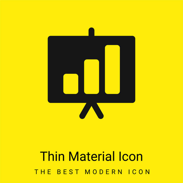 Bars diagram minimális fényes sárga anyag ikon - Vektor, kép