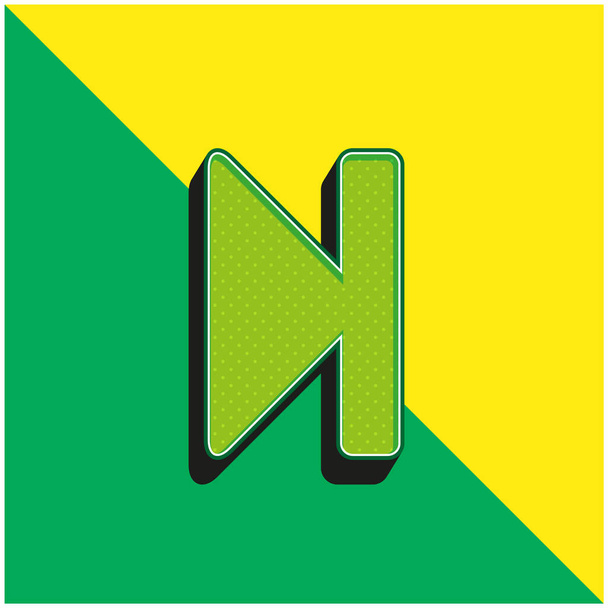 詳細ボタン緑と黄色の現代的な3Dベクトルアイコンのロゴ - ベクター画像