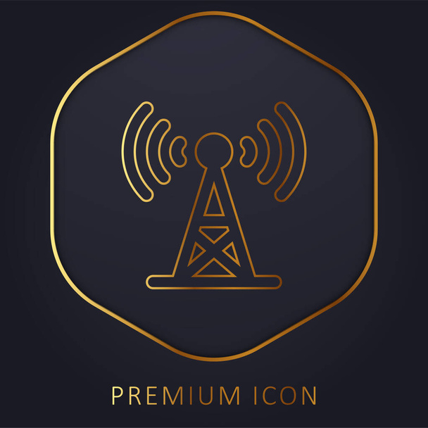Antena linha dourada logotipo premium ou ícone - Vetor, Imagem