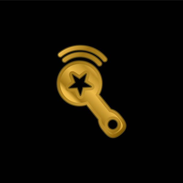 Babyrassel-Sound mit vergoldetem metallischem Symbol oder Logo-Vektor im Star-Design - Vektor, Bild
