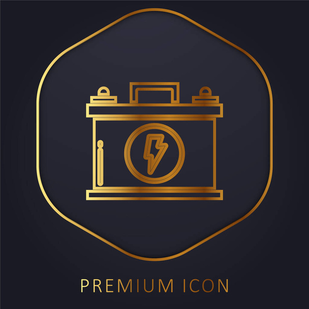 Batterij gouden lijn premium logo of pictogram - Vector, afbeelding