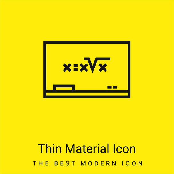 Blackboard minimalna jasnożółta ikona materiału - Wektor, obraz