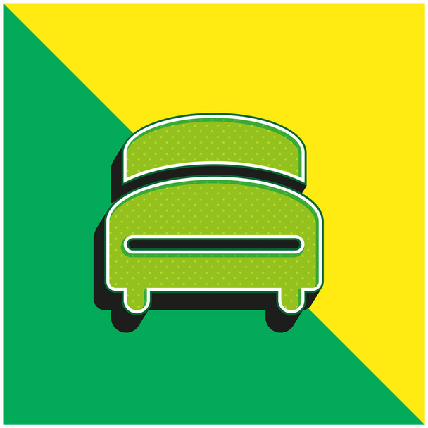 Κρεβάτι Πράσινο και κίτρινο σύγχρονο 3d διάνυσμα εικονίδιο λογότυπο - Διάνυσμα, εικόνα