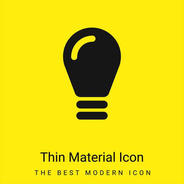 Zwarte gloeilamp minimaal helder geel materiaal icoon - Vector, afbeelding