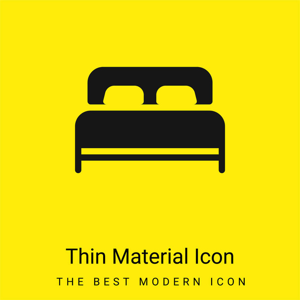 ベッド最小限の明るい黄色の材料アイコン - ベクター画像