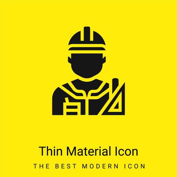 Arquitecto mínimo icono de material amarillo brillante - Vector, imagen
