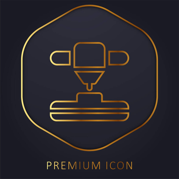 3D nyomtató arany vonal prémium logó vagy ikon - Vektor, kép
