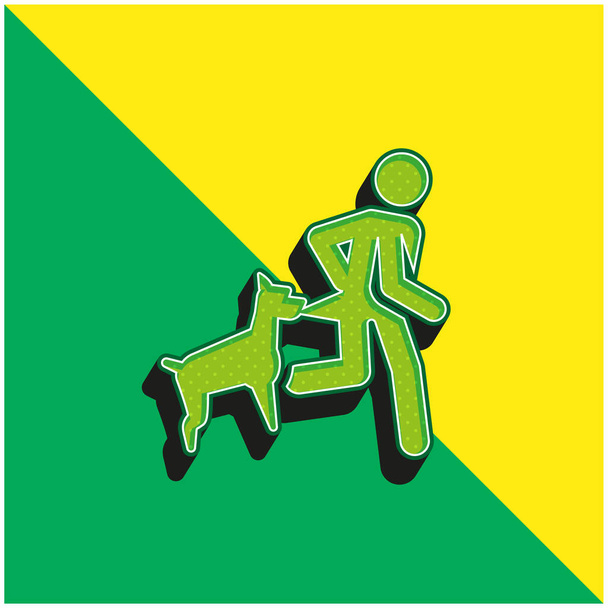 Вкусити зелений і жовтий сучасний 3d векторний логотип ікони - Вектор, зображення